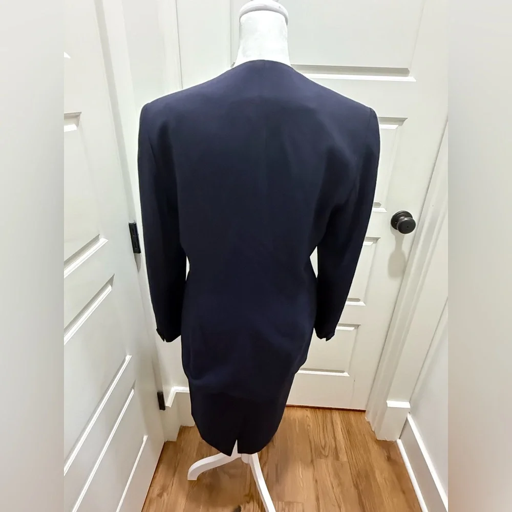 Vintage Jones New York. Wool Skirt Suit. Twilight Blue. Size 6.